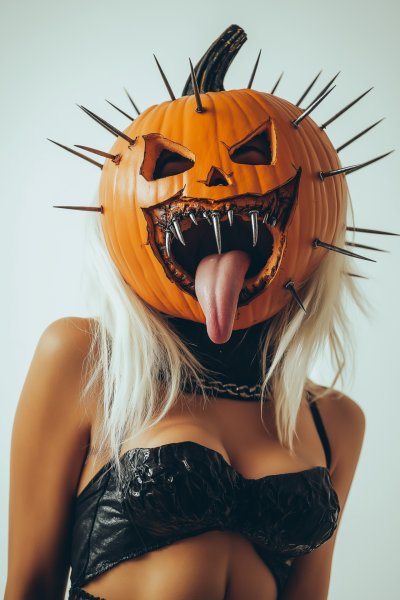 Scary Pumpkin Head Girl