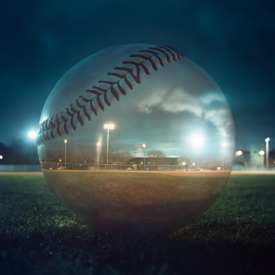 Night Baseball Double Exposure