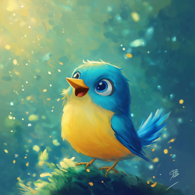 Whimsical Bird in Nature