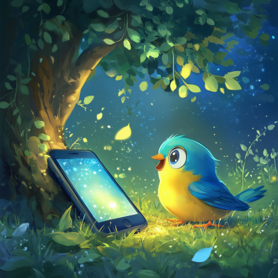 Whimsical Cartoon Bird