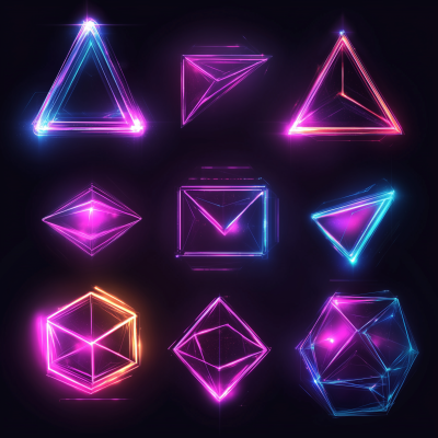 Neon Glowing Geometric Figures