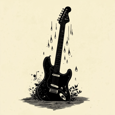 Simplified Electric Guitar Illustration