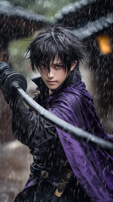 Epic Swordsman in the Rain