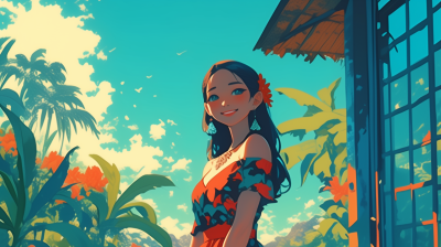 Polynesian Girl in Hawaii