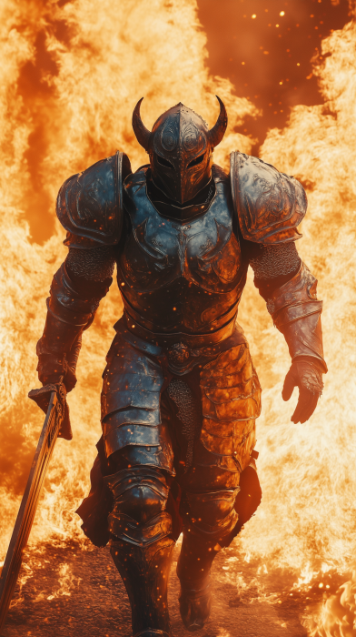 Fiery Battle Warrior
