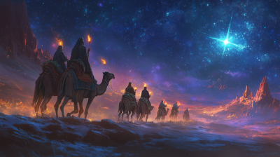 Caravan Under Starlit Sky