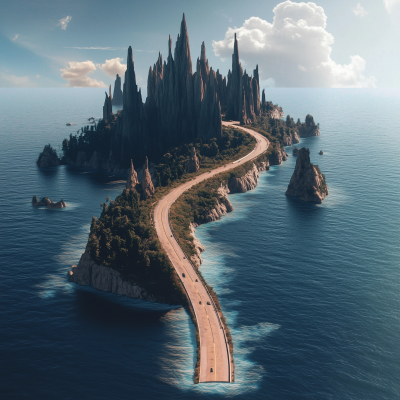 Imaginary Island with Roads
