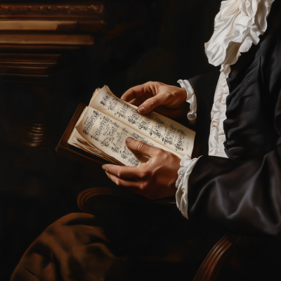 Hands Holding Music Sheet