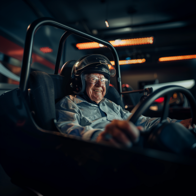 Grandfather in Racing Simulator