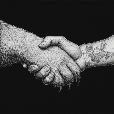 Gentleman’s Hand Shaking Bear Paw