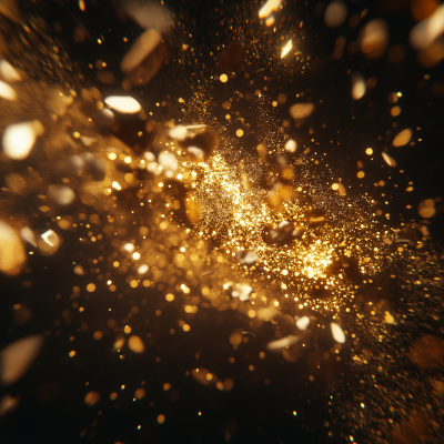 Golden Particles Explosion