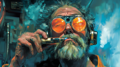 Cocky Vaping Tech Bro Illustration