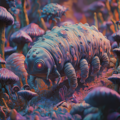 Magical Tardigrades in a Mushroom Forest