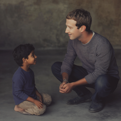 Mark Zuckerberg with a Kid