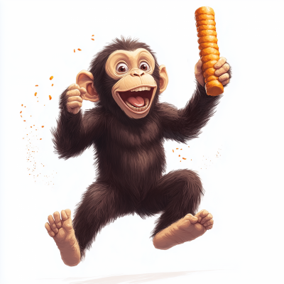 Happy Monkey with Cheetos