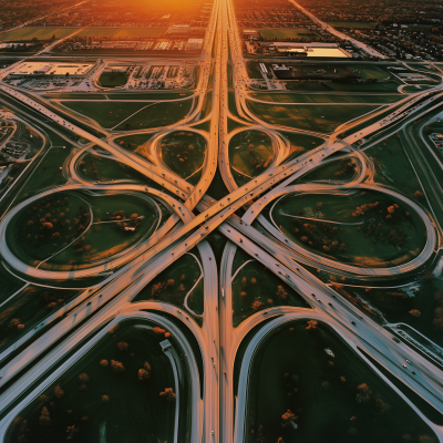 Intricate Highway Interchange