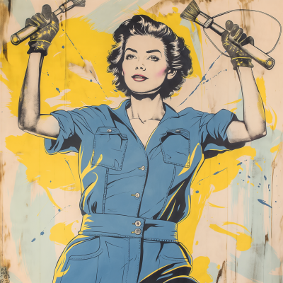 1960s Style Woman with Tools