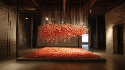 Artistic Installation of Tomatoes