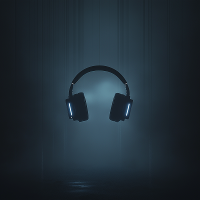 Glowing Headphone in Void