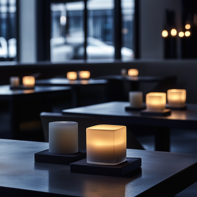 Café Candle Table Display