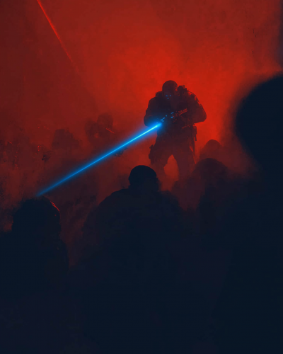 Soldier with Laser Gun