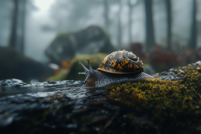 Macro Shot of a Snail
