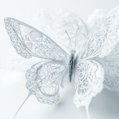 Delicate Paper Butterfly Sculpture