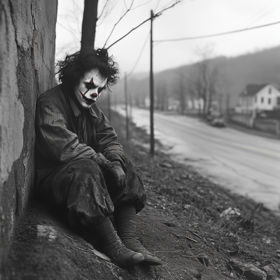 Melancholy Clown in a Coal Town