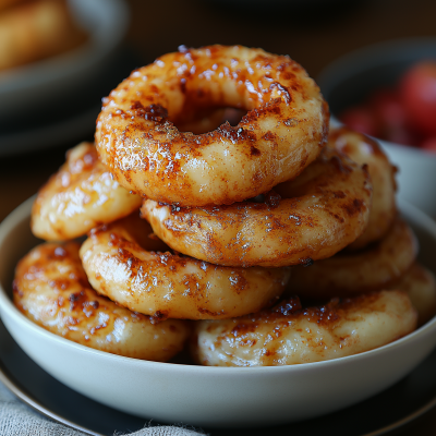 Fried Apple Rings with Cinnamon