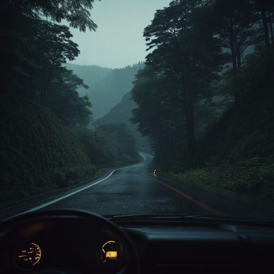 Quiet Mountain Pass at Night