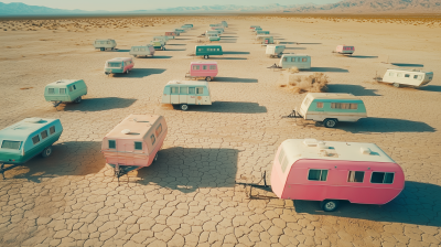 Retrofuturistic Desert Caravan