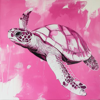 Pink Turtle Painting