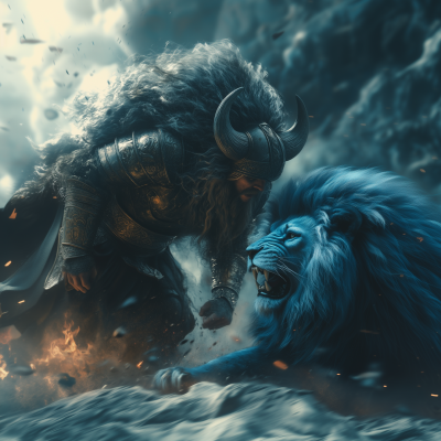 Viking Warrior vs Blue Lion