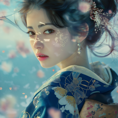 Futuristic Kimono Portrait