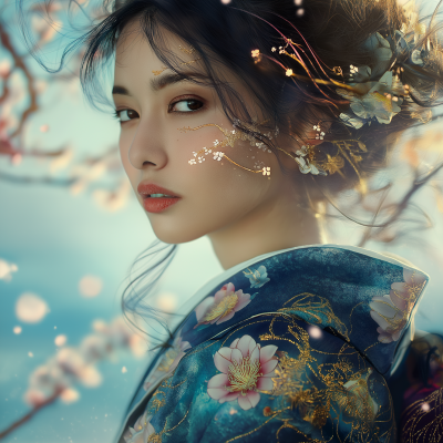 Futuristic Kimono Portrait