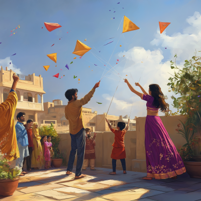 Family Celebrating Sankranti