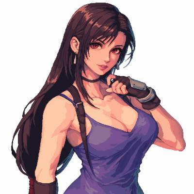 Dynamic Tifa in Pixel Art