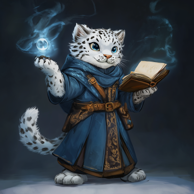 Cute Snow Leopard Wizard