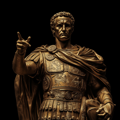 Golden Julius Caesar Statue