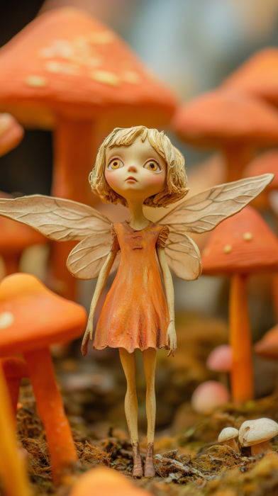 Confused Fairy in an Orange Forest