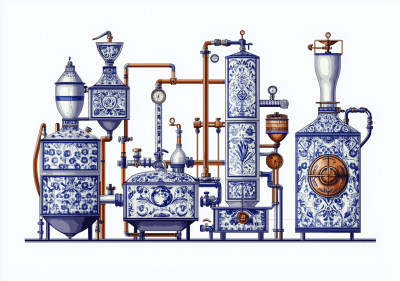 Intricate Alcohol Distilling Equipment