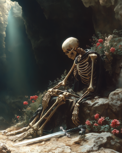 Laying Knight Skeleton