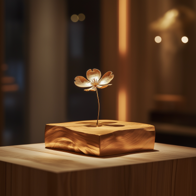 Minimalistic Sakura Flower Sculpture