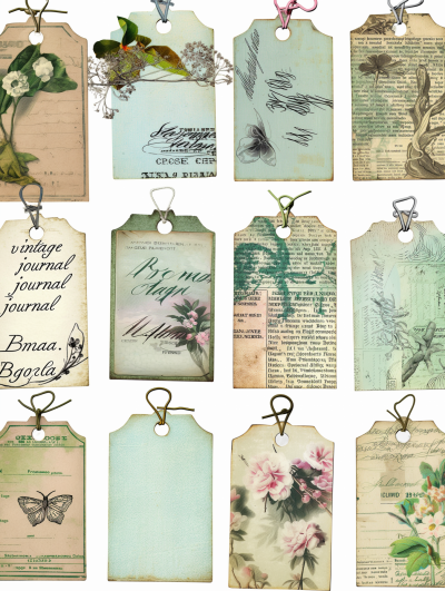 Vintage Parisian Journal Tags