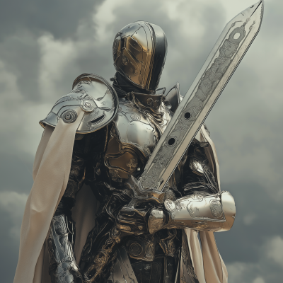 Futuristic Knight with Power Sword