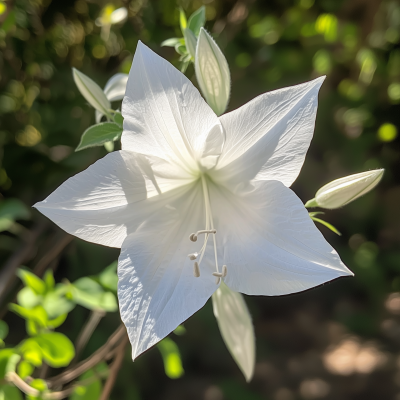 White Platycodon Flower