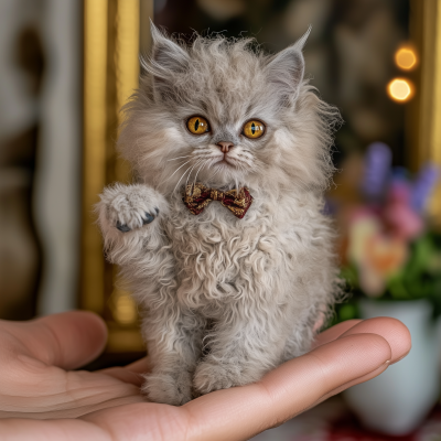 Miniature Kitten in Tuxedo