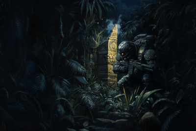 Futuristic Soldier in Jungle