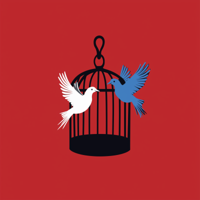 Minimalist Doves Escaping