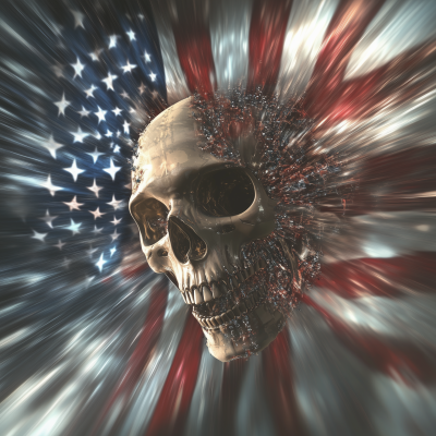 Cyborg Skull Through Time Portal